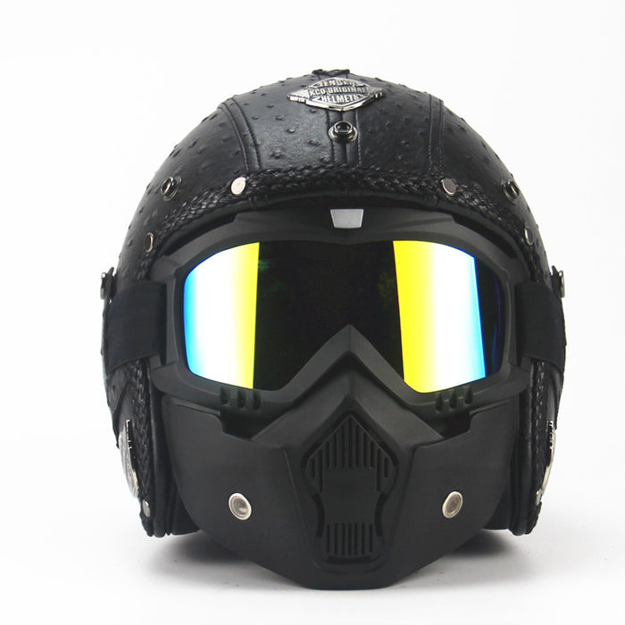 Handgemaakte Retro Halley Motorhelm