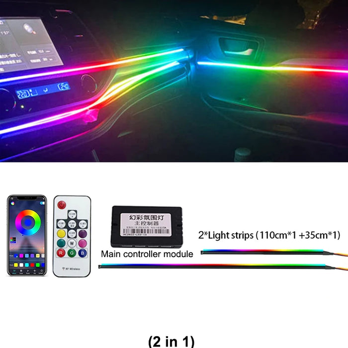Multicolor LED Strip Kit voor Auto Interieur – Dashboard & Interieur Verlichting - 12V