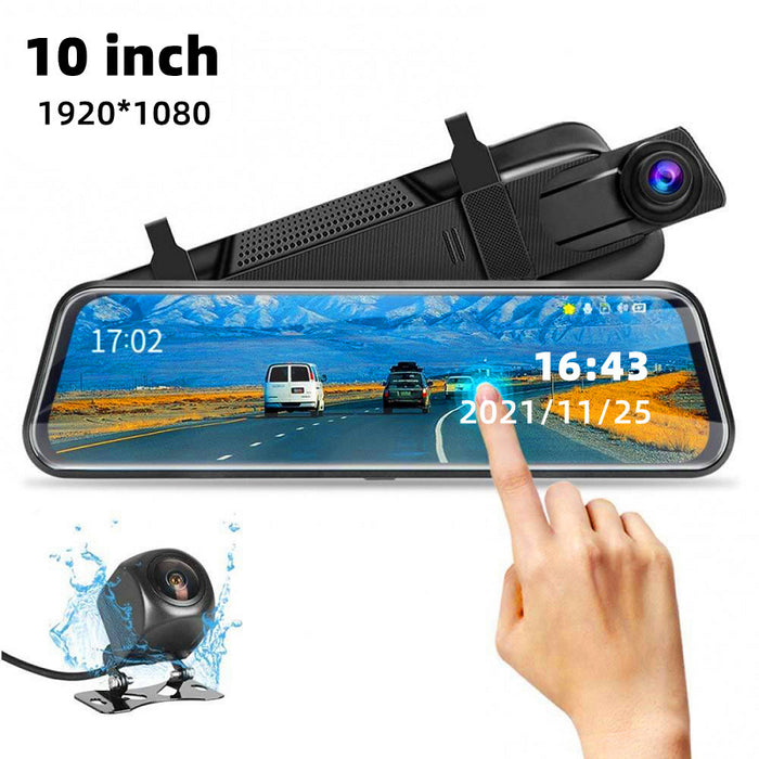 Dual Dashcam in Achteruitkijkspiegel – Voor- & Achtercamera met Full HD Opname