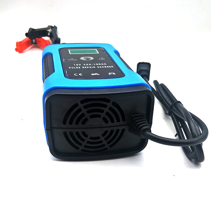12V 6A Acculader voor Motor & Auto – Slimme Draagbare Acculader met LCD Display