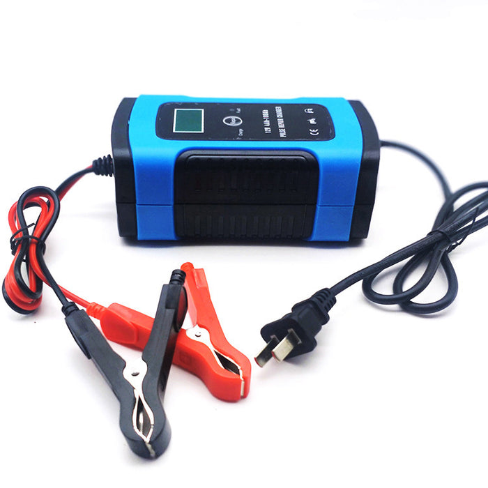 12V 6A Acculader voor Motor & Auto – Slimme Draagbare Acculader met LCD Display