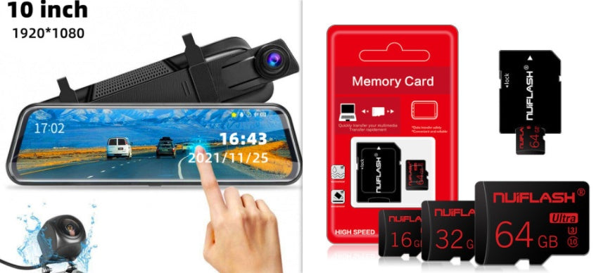 Dual Dashcam in Achteruitkijkspiegel – Voor- & Achtercamera met Full HD Opname