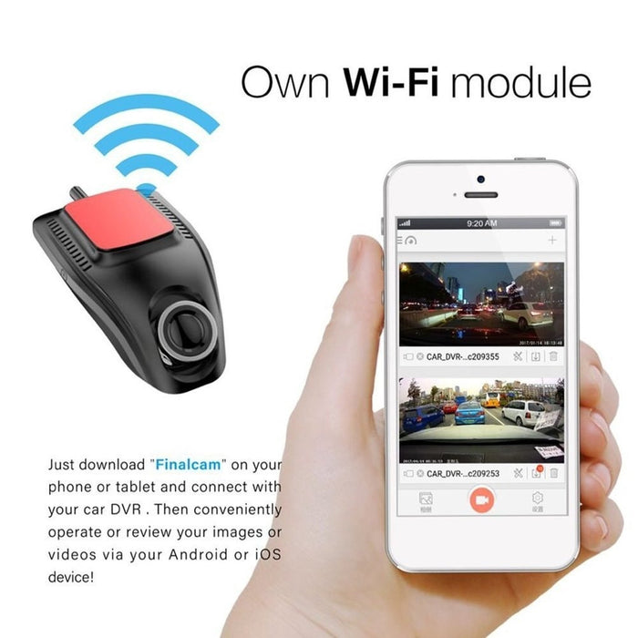 Compacte Dashcam met WiFi – Full HD Autocamera met Nachtzicht & App-bediening