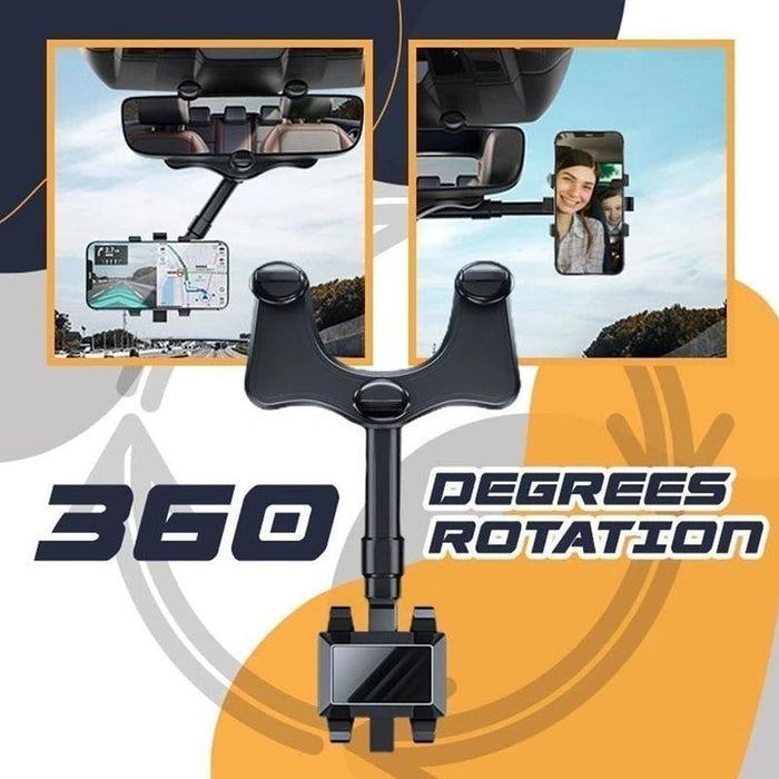 360° Draaibare Telefoonhouder voor Achteruitkijkspiegel