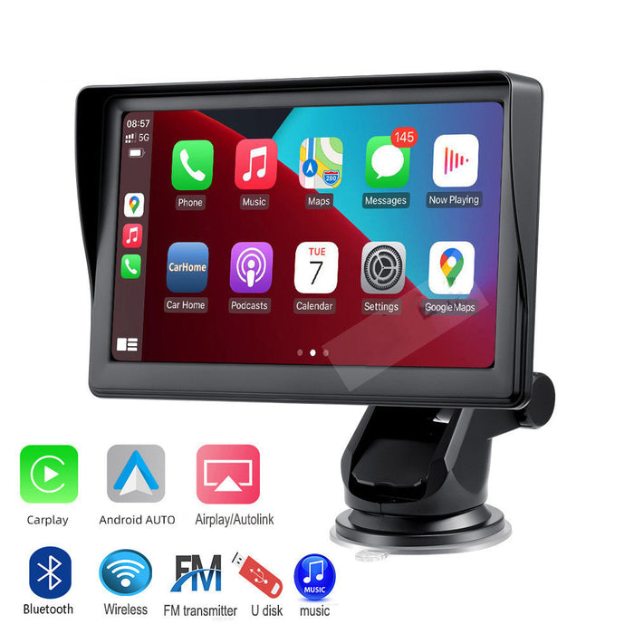 7” Draadloos CarPlay Scherm – Slimme IPS Auto Display met Navigatie & Telefoonprojectie