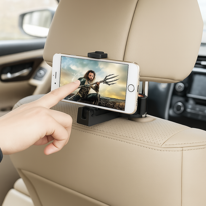 Multifunctionele Telefoonhouder & Haak – Slimme Autostoel Organizer