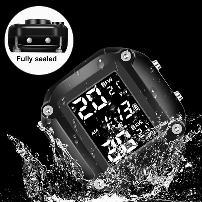 Draadloos TPMS voor Motor – LCD Display met 2 Sensoren