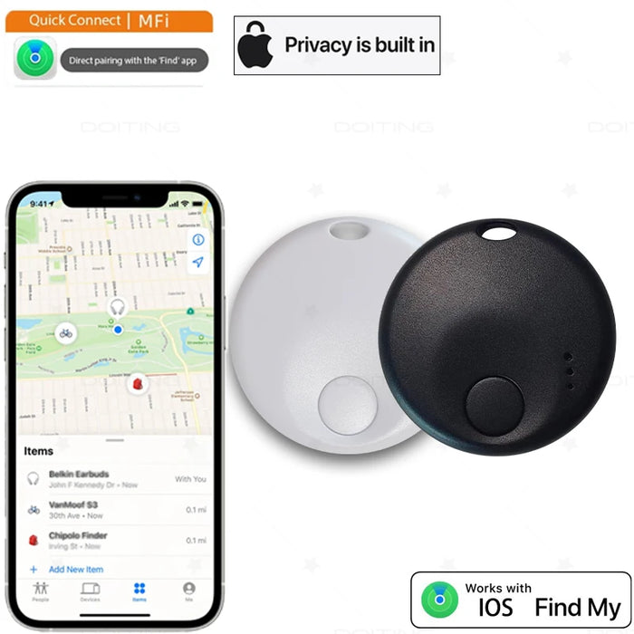 Mini Smart Bluetooth Tracker – Sleutel- & Bagagezoeker met Apple Find My (iOS Only)