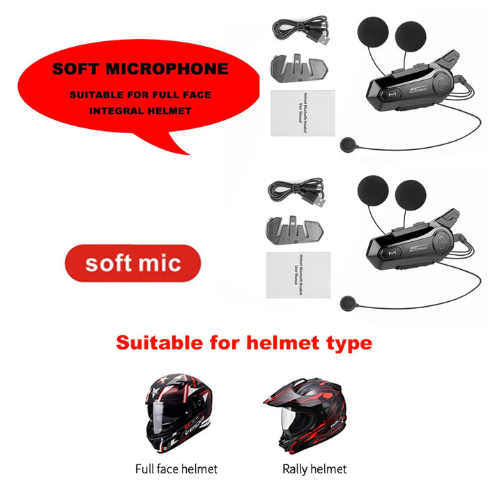 Bluetooth Motorhelm Intercom Headset