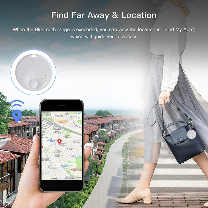 Mini Smart Bluetooth Tracker – Sleutel- & Bagagezoeker met Apple Find My (iOS Only)