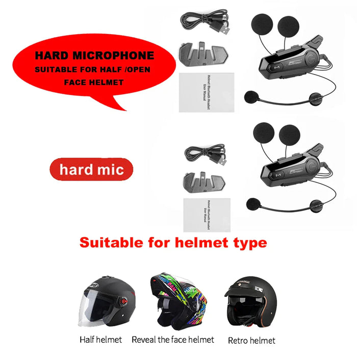 Bluetooth Motorhelm Intercom Headset