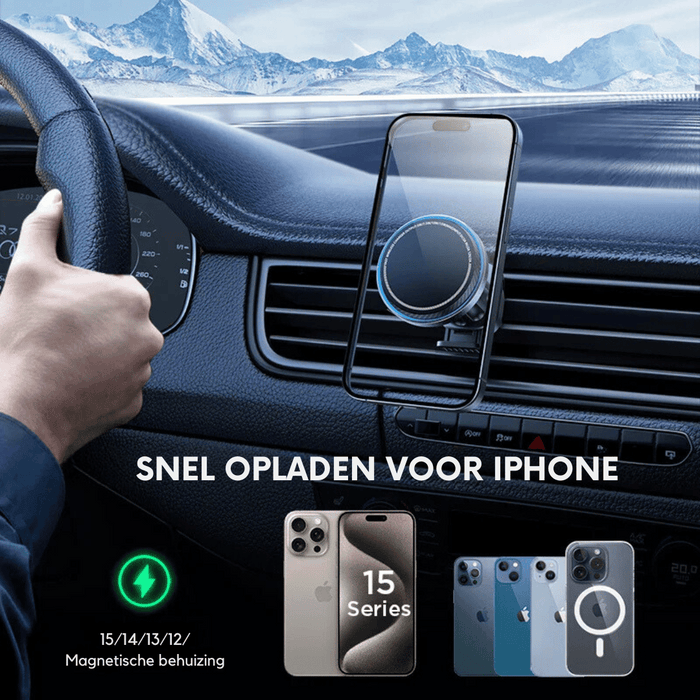 15W Magnetische Auto-oplader Met Koeling | Telefoonhouder