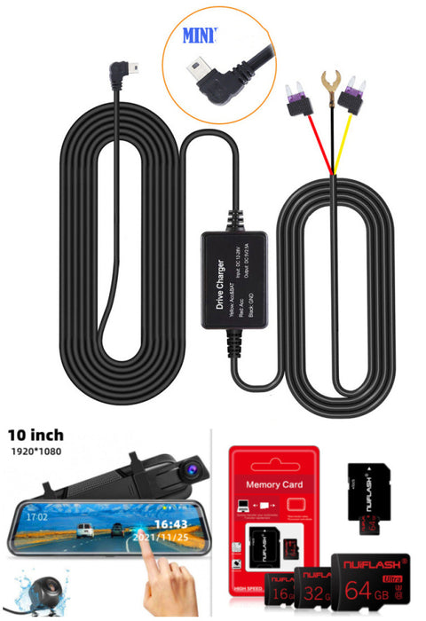 Dual Dashcam in Achteruitkijkspiegel – Voor- & Achtercamera met Full HD Opname