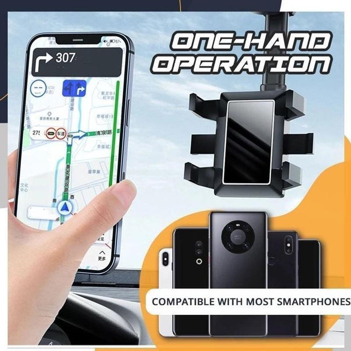 360° Draaibare Telefoonhouder voor Achteruitkijkspiegel