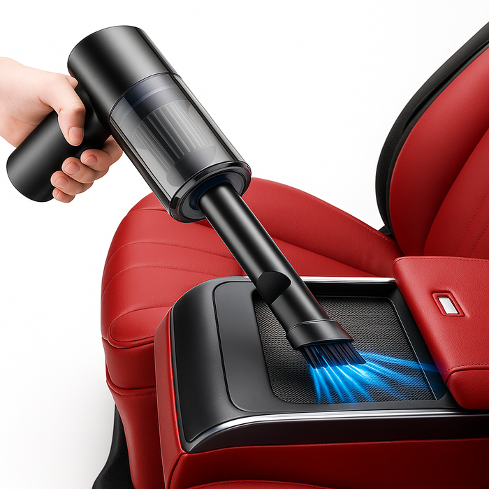 🔋 Draadloze 120W Krachtige Stofzuiger – Voor Auto & Thuis | Compact & Oplaadbaar | Zwart