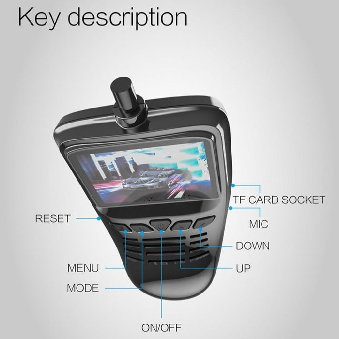 Compacte Dashcam met WiFi – Full HD Autocamera met Nachtzicht & App-bediening